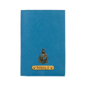 Personalized Passport Cover - Teal Blue